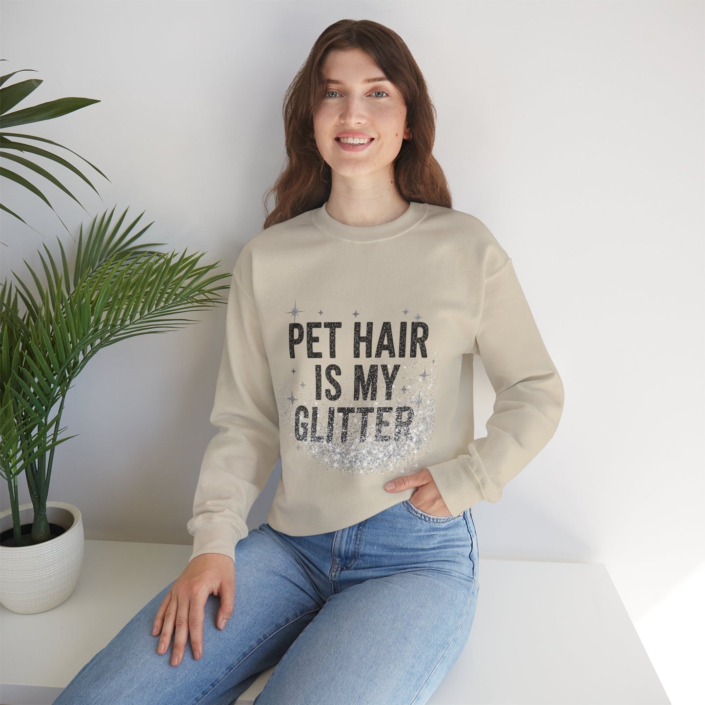 Unisex Pet Hair is my Glitter Sweat Shirt