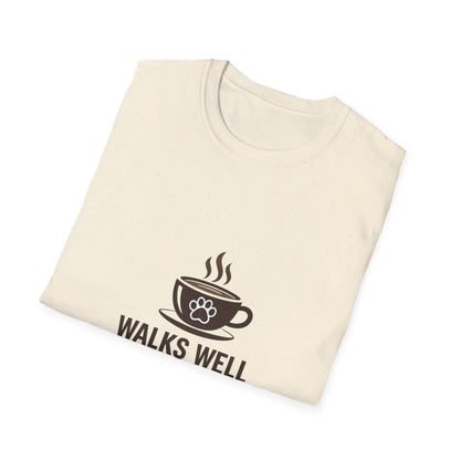 Walks Well With Coffee — Pet Parent Graphic Tee