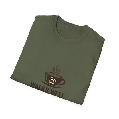 Walks Well With Coffee — Pet Parent Graphic Tee