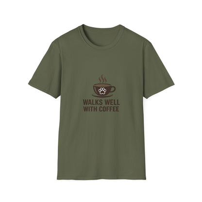 Walks Well With Coffee — Pet Parent Graphic Tee