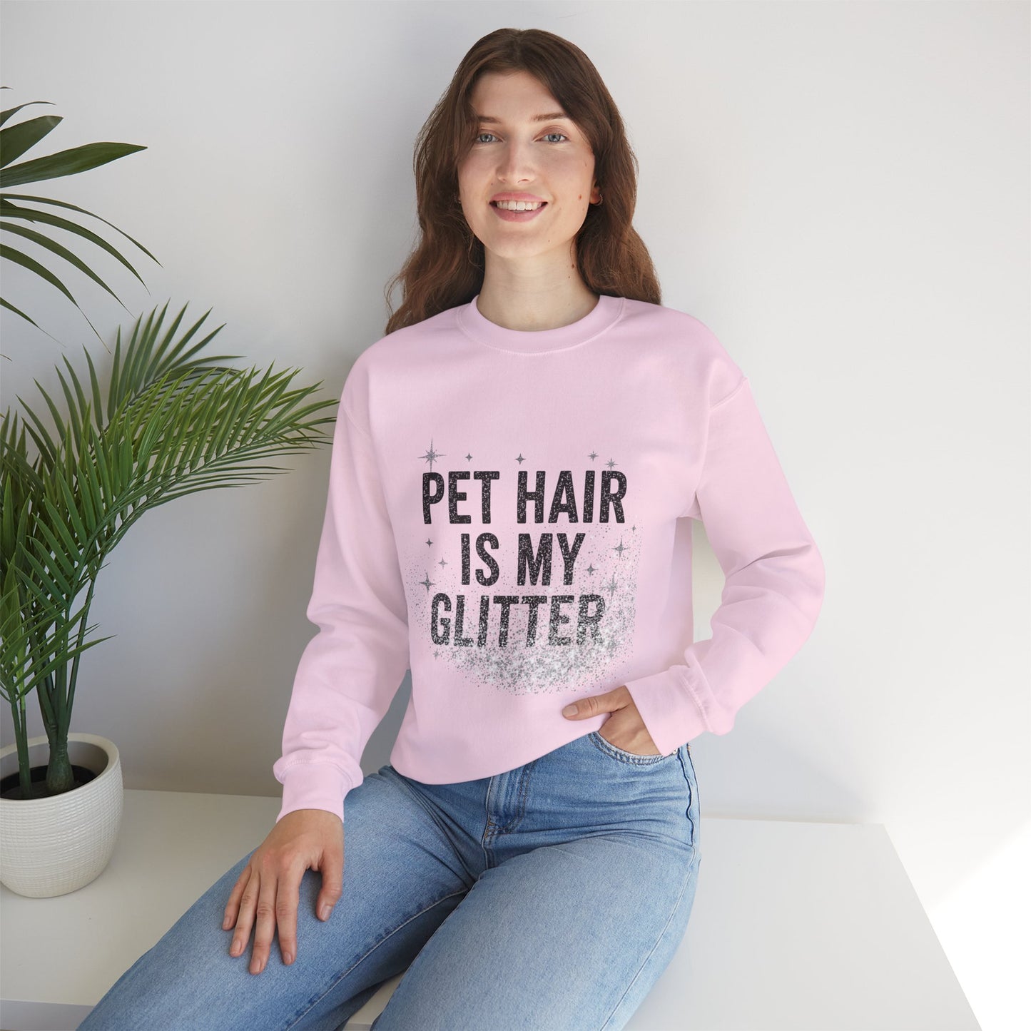 Unisex Pet Hair is my Glitter Sweat Shirt