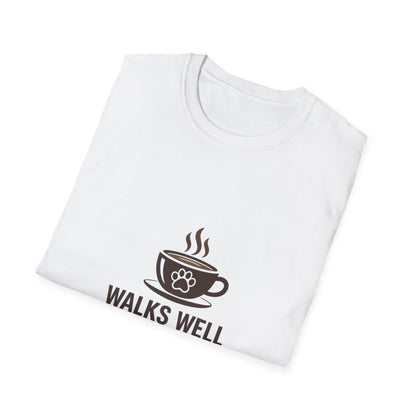 Walks Well With Coffee — Pet Parent Graphic Tee