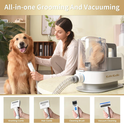 Ultimate Pet Grooming Vacuum Kit for Shedding Dogs & Cats - Quiet Suction 2026 Model
