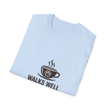 Walks Well With Coffee — Pet Parent Graphic Tee