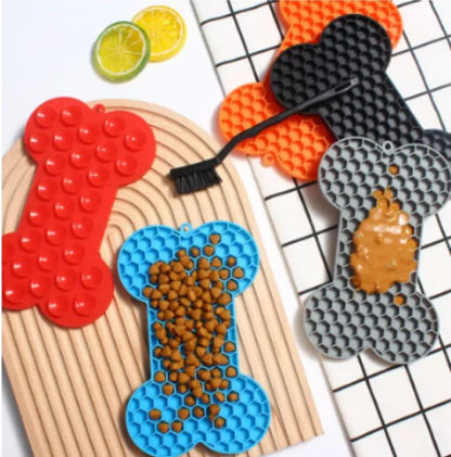 Bone-Shaped Silicone Slow Feeder Mat