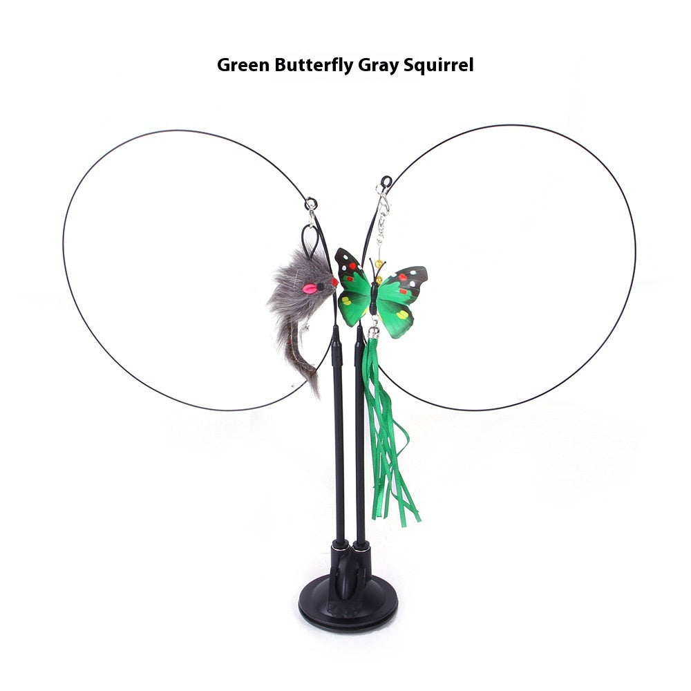 Suction-Cup Cat Teaser Toy — Interactive Play Wand for Indoor Cats