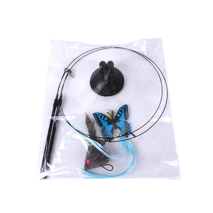 Suction-Cup Cat Teaser Toy — Interactive Play Wand for Indoor Cats