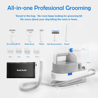 Ultimate Pet Grooming Vacuum Kit for Shedding Dogs & Cats - Quiet Suction 2026 Model