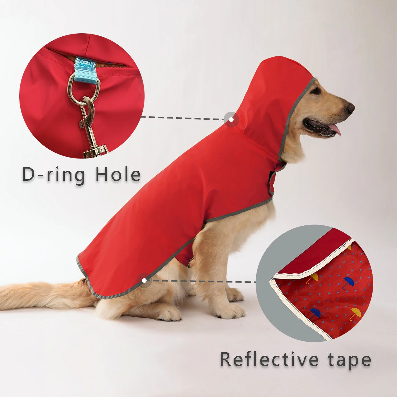 Waterproof Reflective Dog Raincoat with Harness Hole - Winter Safety Vest