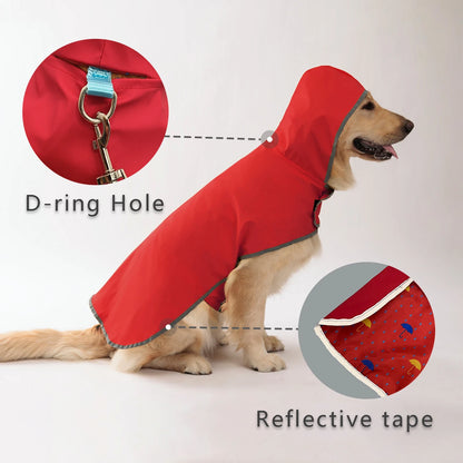 Waterproof Reflective Dog Raincoat with Harness Hole - Winter Safety Vest